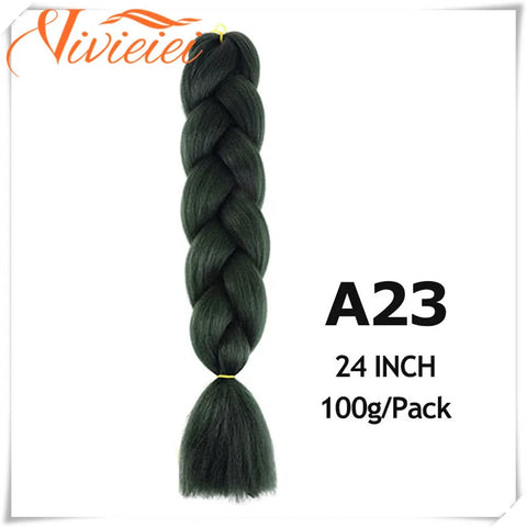 VIVIEIEI Synthetic Braiding Hair 24 Inch Jumbo Braid Ombre Jumbo Hair Extension for Women DIY Hair Braids Purple Pink Yellow Red