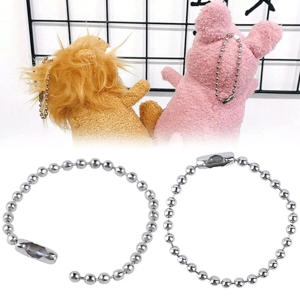 50pcs Stainless Steel Ball Bead Chain for DIY Dog Tag Key Rings Keychain Craft Jewelry Making Parts Accessories Material Supply