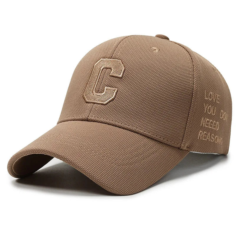 Gold Baseball Caps For Men Cotton 3D Letter