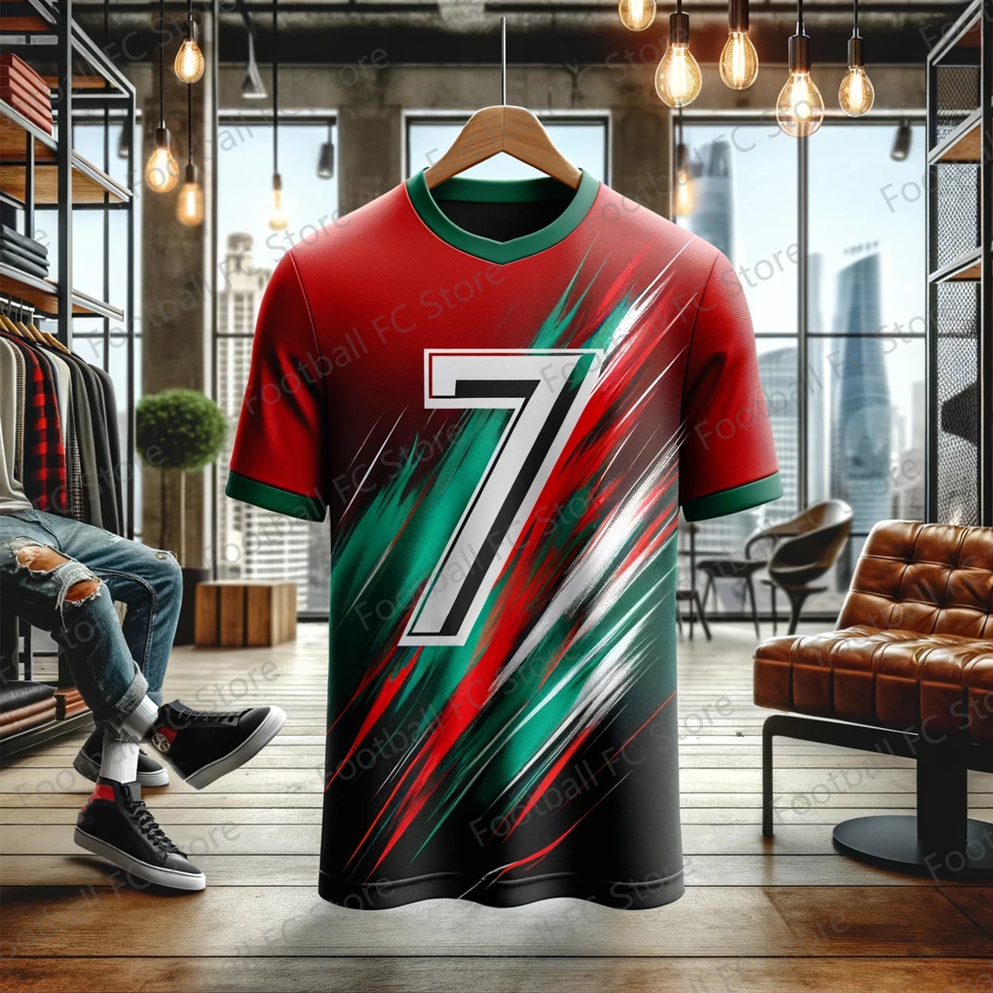 CHATGPT-Soccer Jersey for Kids and Adults, Special Ronaldo 7, Summer Tee, Intelligent Design Edition, New Kit, 2022