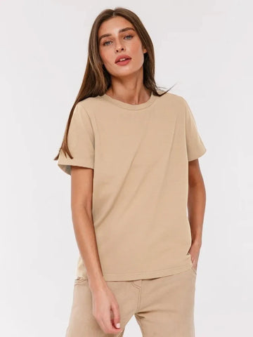 Basic Fashionable Solid Lady Short Sleeve Loose Tops Shirts