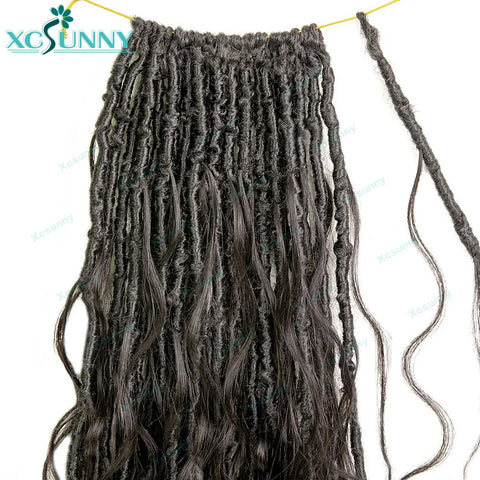 Body Wave Pre Looped Crochet Boho Locs With Human Hair Curls Knotless Braid Goddess Locs Crochet Hair With Human Hair Curly Ends