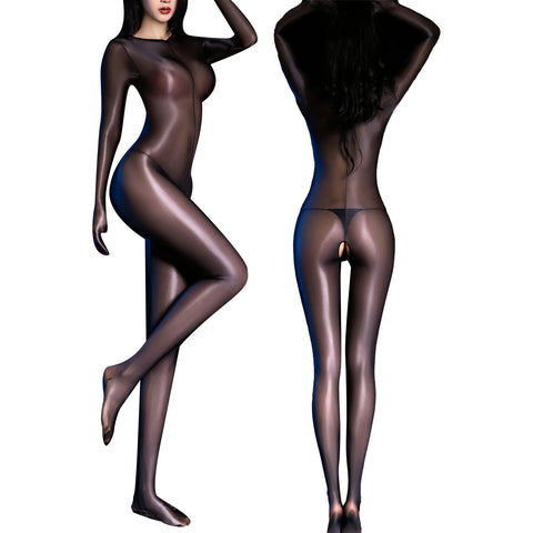 Women's Glossy See-Through Bodysuit