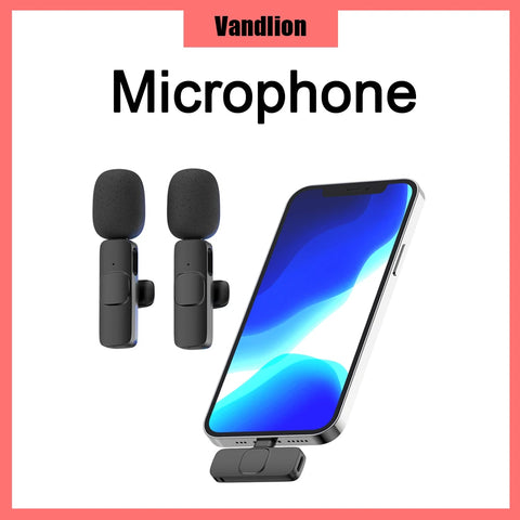 Vandlion K8 Professioanl Wireless Lavalier Microphone Noise Reduction Type-C Mic for Live Broadcast Mobile Phone PC Computer