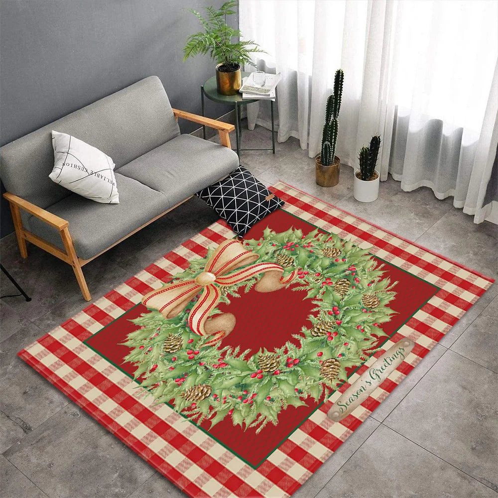 Christmas Carpet for Living Room Home Decoration Large Rugs Santa Claus Kids Room Children Bedroom Bedside Mats New Year Gifts