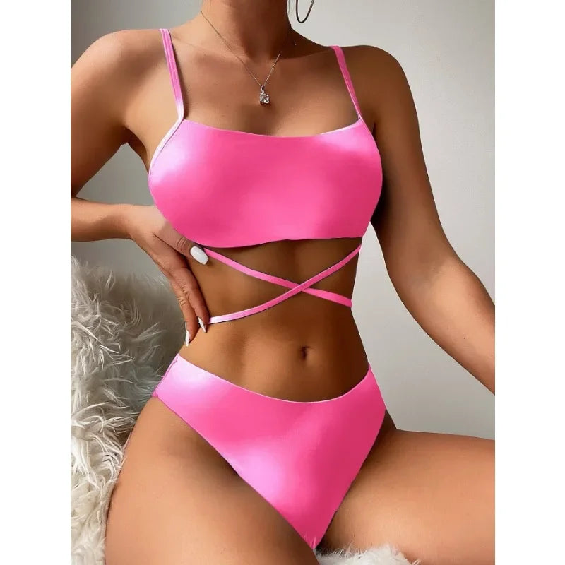 Lifting Mesh Gradient Beach Bikini Sets