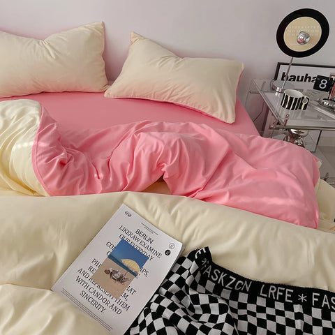 100% Cotton Pink Bedding Set