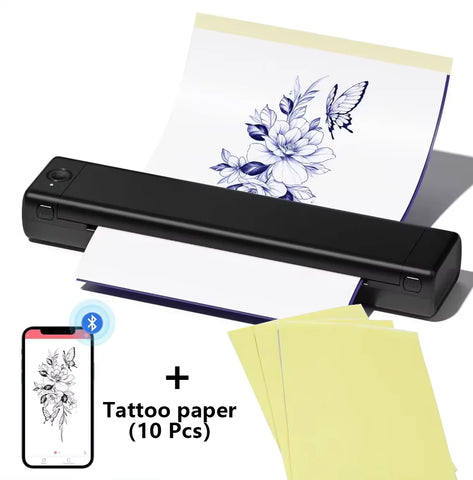 8018T Wireless Tattoo Stencil Printer,Portable Tattoo Printer Kit for Tattoo Artists,Compatible with Phone,iPad & PC