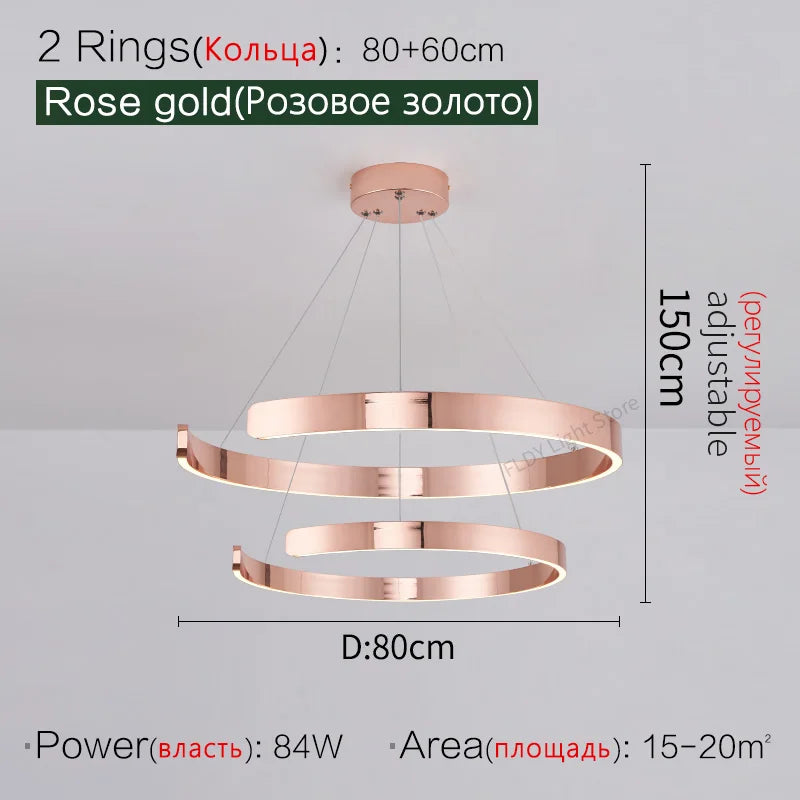 Ceiling chandelier Pendant lights Chandeliers for dining room LED Bedroom living room nordic home decor Modern Round ring lamps