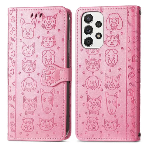 Cat and Dog Pattern Leather Case For Xiaomi