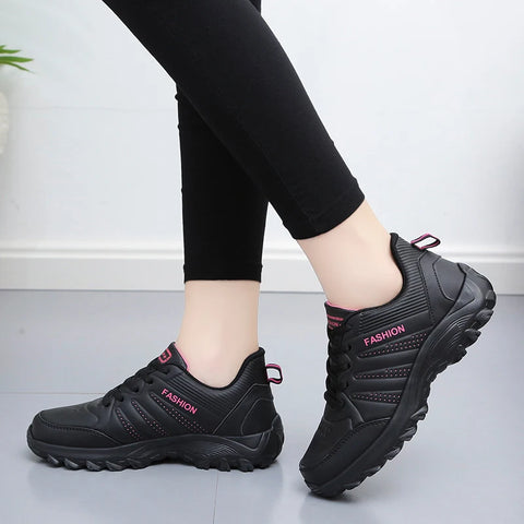 Women's Quality Leather Sneakers Casual Lightweight Sneakers