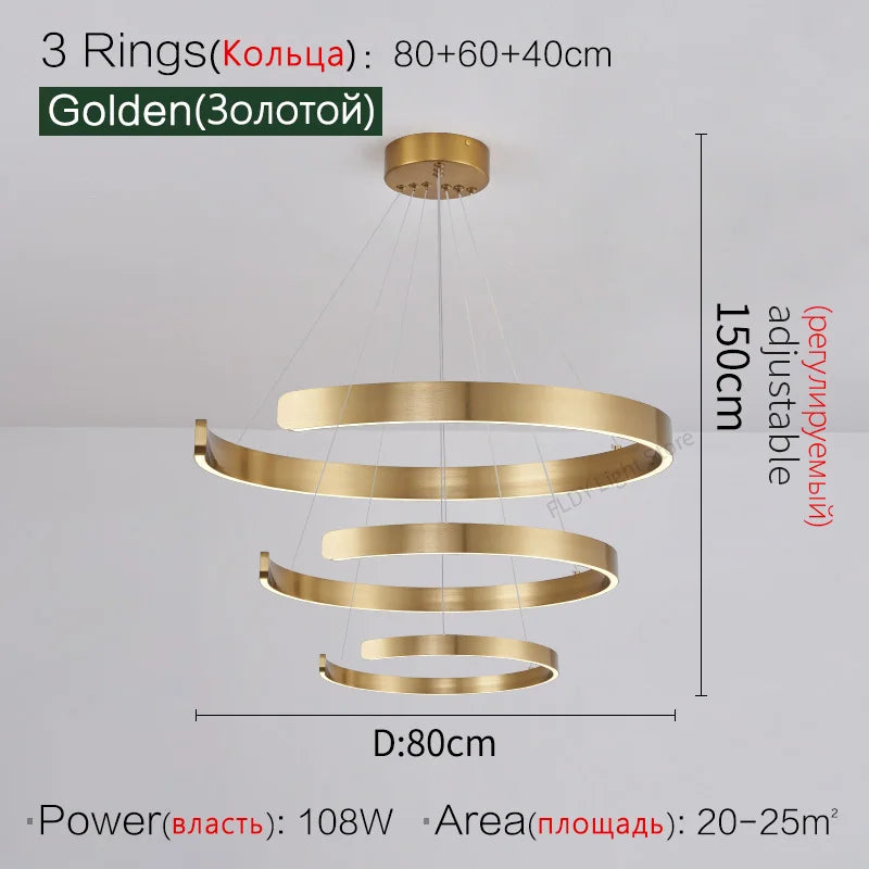 Ceiling chandelier Pendant lights Chandeliers for dining room LED Bedroom living room nordic home decor Modern Round ring lamps