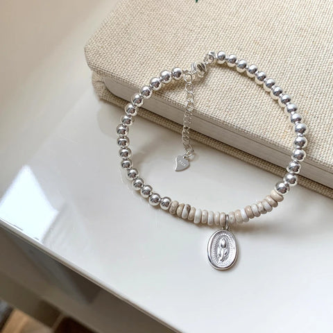 VENTFILLE 925 Sterling Silver Pearls Bamboo Knots Bracelet for Women Girl Simple Korean Jewelry Birthday Gift Dropshipping