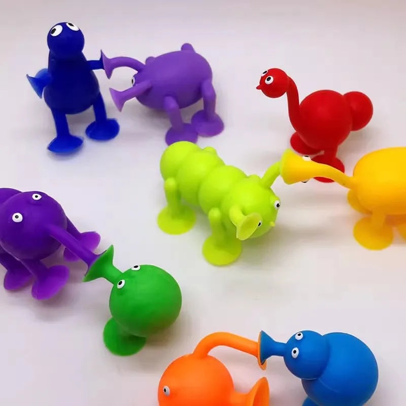 Silicone Building Blocks Kids Animal Puzzle Sticker Bathtub Sucker Bath Toys