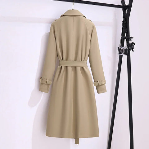 Trench Coat for Women Double Breasted British Trench Coats and Jackets Women 2023 Winter Clothes Women Tie Waist Long Coat Women