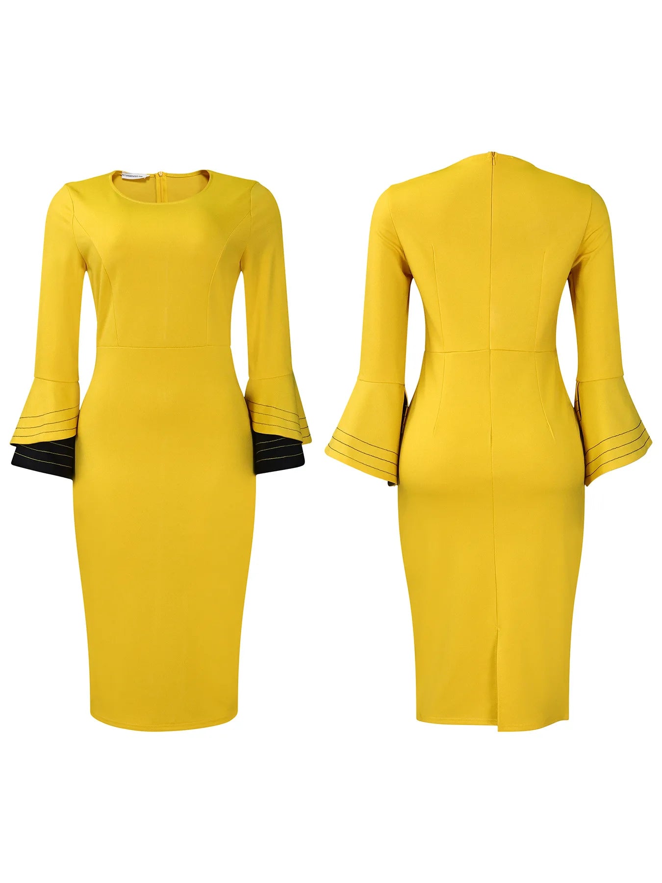 Fashionable And Elegant Style Wrapped Hip Commuting Pencil Dress