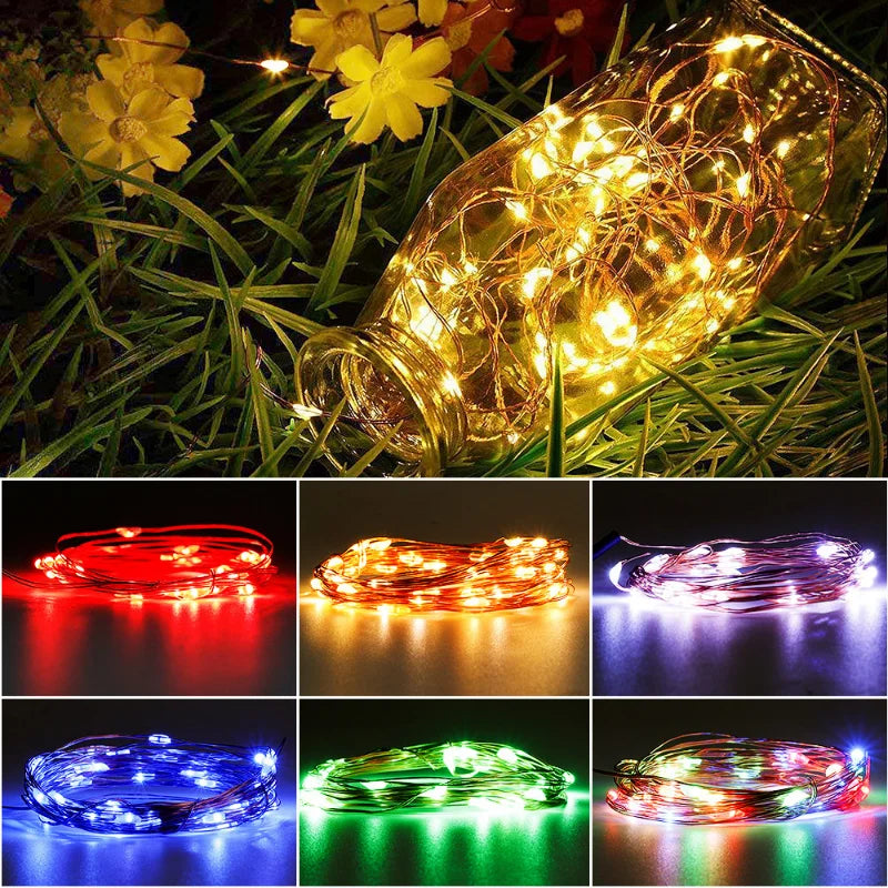 Waterproof USB Battery LED Lights String Copper Wire