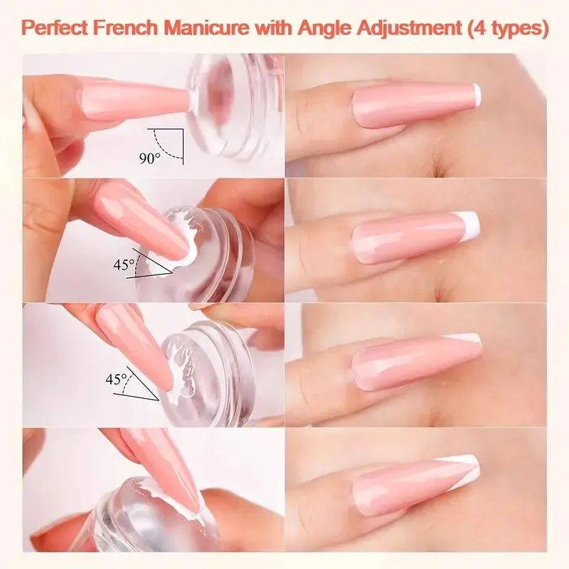 Transparent Nail Art Stamping Pure Clear French Side Pressing Stamp