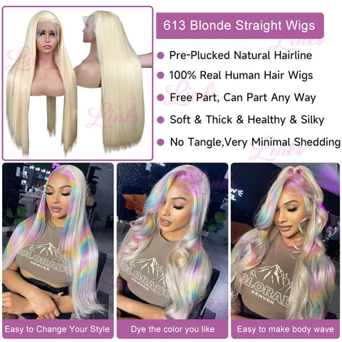 HD Transparent Lace Front Human Hair Wigs