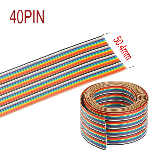 5/1Meter 10P/14P/16P/20P/26P/34P/40P 1.27mm PITCH color Flat Ribbon Cable Rainbow DuPont Wire for FC dupont Connector 2.54mm IDC