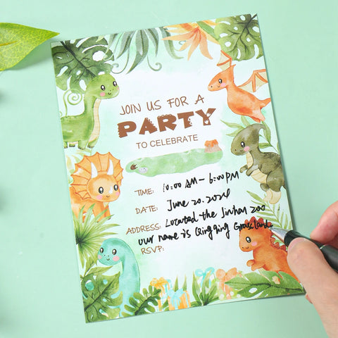 Animals Theme Dinosaur Pattern Invitation Card