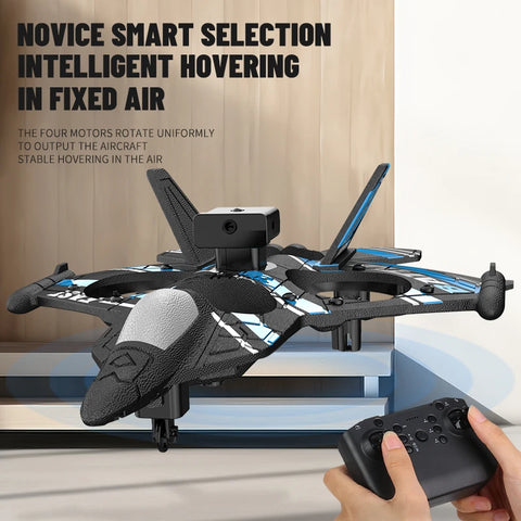 RC Aircraft with Camera Helicopter Remote Control Plane Obstacle Avoidance Fighter 2.4G EPP Foam Toys Airplane For Children Gift