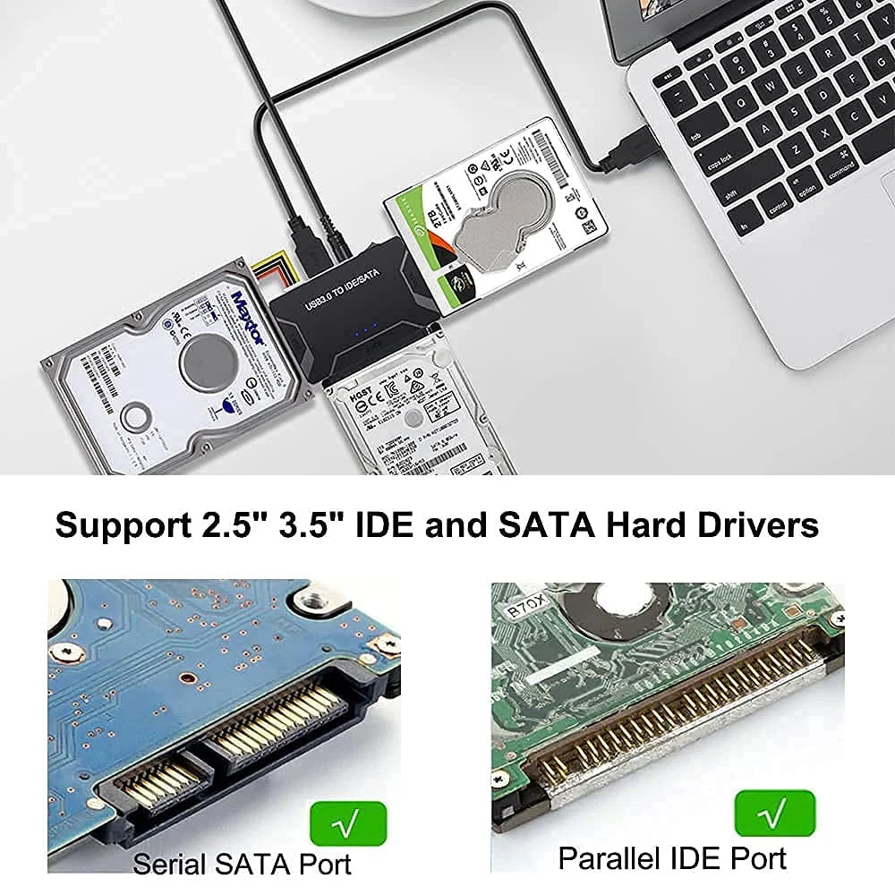 USB 3.0 to SATA IDE Hard Disk Adapter Converter Cable for 3.5 2.5 inch HDD/SSD CD DVD ROM CD-RW 3 in 1USB IDE SATA Adapter