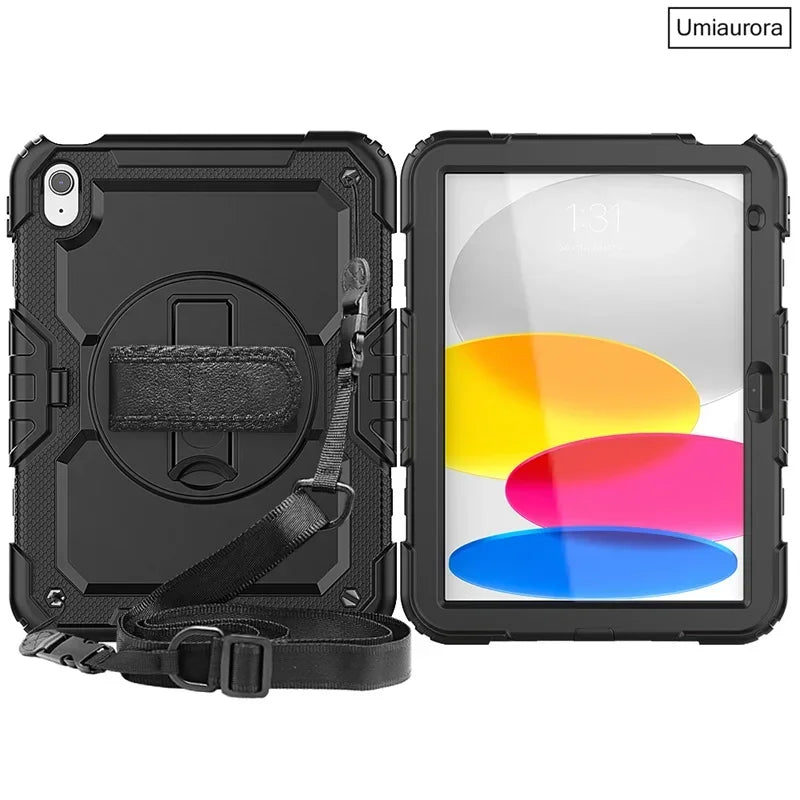 For IPad 10.2 7th 8th 9th 10th Gen Air 2 3 4 5 10.9 Mini 6 9.7 Pro 11 Tablet Case Kids Silicone PC Armor Stand Shockproof Cover