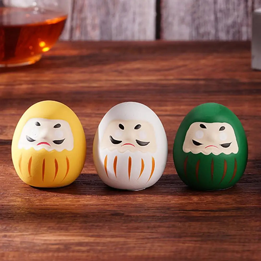 Japanese Ceramic Daruma Doll Crafts Lucky Charm Fortune Ornament Landscape Home Decor Accessories Gifts Living Room Decoration