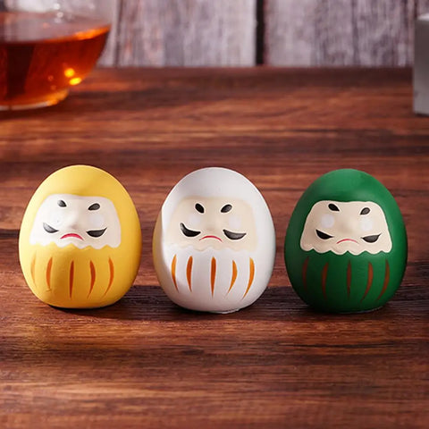 Japanese Ceramic Daruma Doll Crafts Lucky Charm Fortune Ornament Landscape Home Decor Accessories Gifts Living Room Decoration