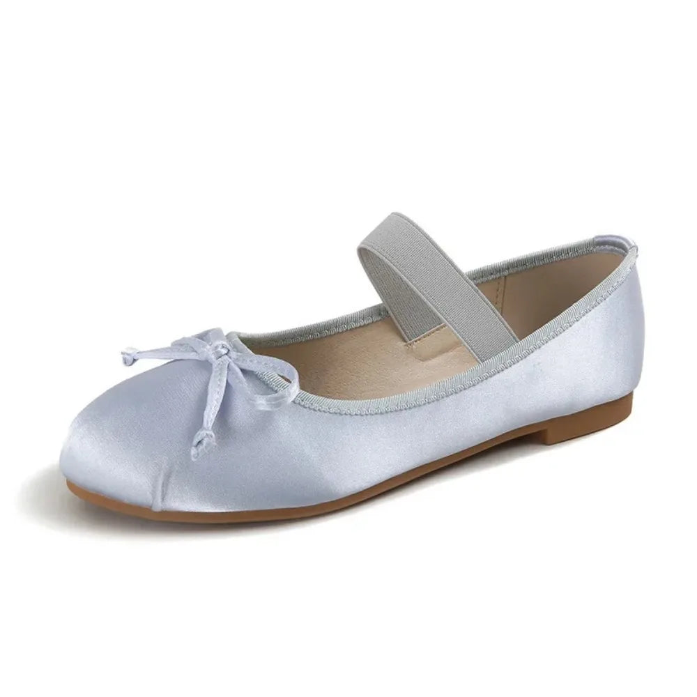 Women's Shoe Bow Silk Satin Flats Women Shoes