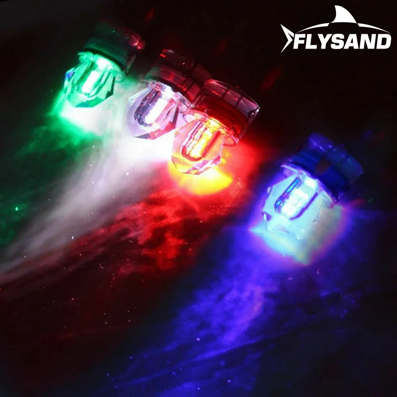 FLYSAND LED Fishing Lamp Underwater Diamond Shape Flash Light Attracting Squid Fishing Lure Tackle Fishing Tools