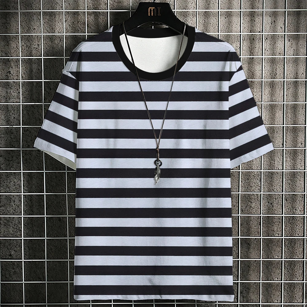 Men's T-shirt Stripe Pattern Classic Fashion