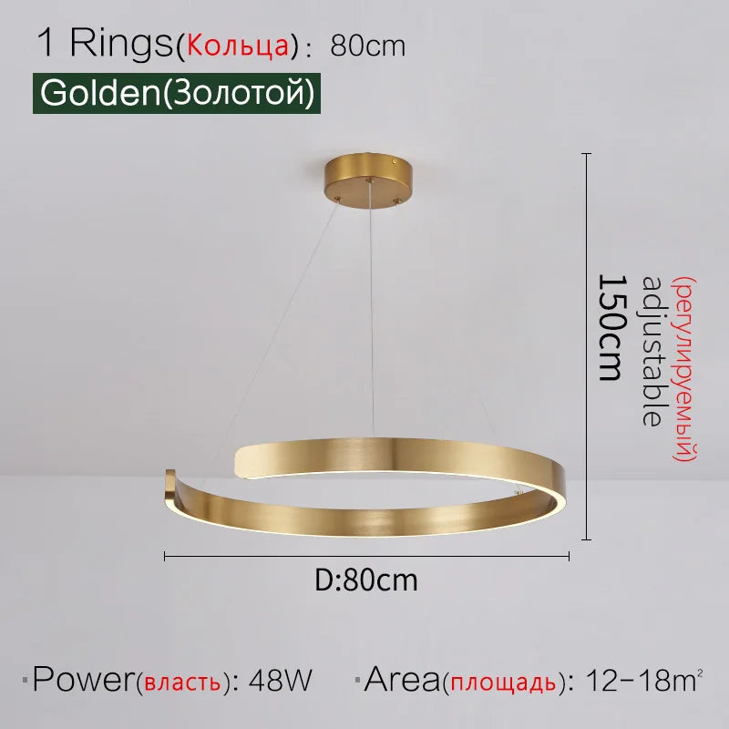 Ceiling chandelier Pendant lights Chandeliers for dining room LED Bedroom living room nordic home decor Modern Round ring lamps