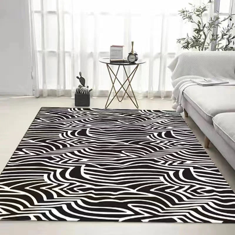 Coffee Table Carpet, Geometric Bedroom, Bedside Large Carpets