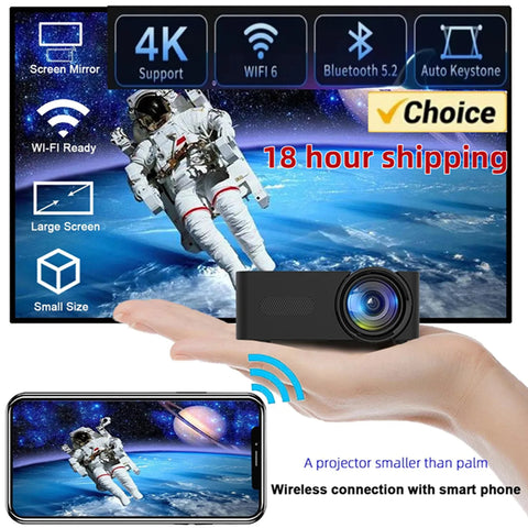 Portable Wifi Wireless Mini Projector 1080P Supported