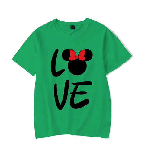 Couple Matching Outfits T-shirt LOVE Cute Cartoon Mouse Printing Unisex T-shirts Casual Short Sleeves Honeymoon Travel Tee Shirt