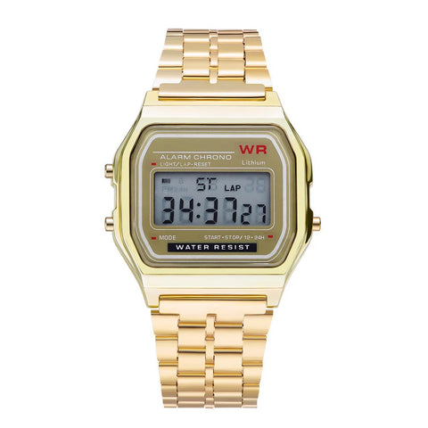 Digital Display Wristwatch Rose Gold Silver Luxury