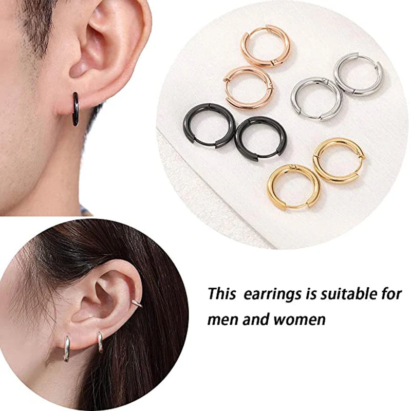 WKOUD 1/12 Pairs Of Earrings Stainless Steel Cross Earrings Set Men’s Women’s Earrings Small Huggie Hoop Cross Earrings