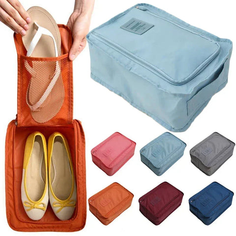 Nylon Fold Dust-proof Shoe Organizer Storage Handbag Travelling Ladies