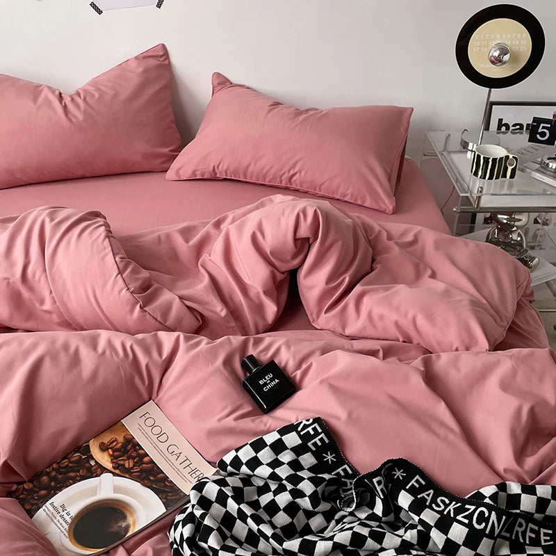 100% Cotton Pink Bedding Set