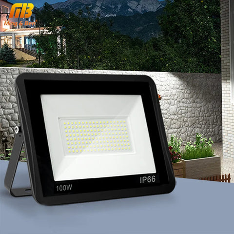 MARPOU IP66 Waterproof LED Projector Black Floodlight 100W 10W 220V Outdoor Light Spotlights Home Wall Decoration Garden Park