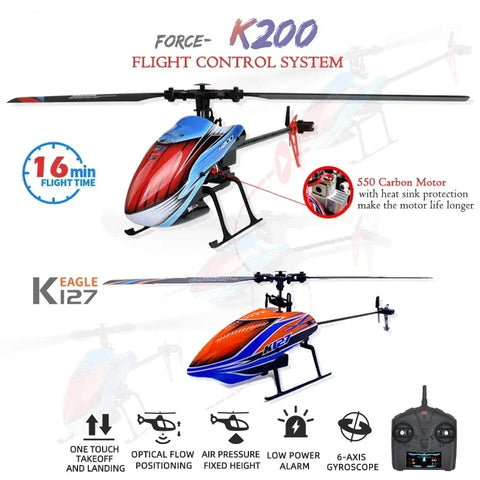 WLtoys RC Helicopters k200 K127 2.4Ghz 4CH 6-Aixs Gyroscope Fixed Height Single Blade Propellor Gyro Mini RC Toys For Kids Gift