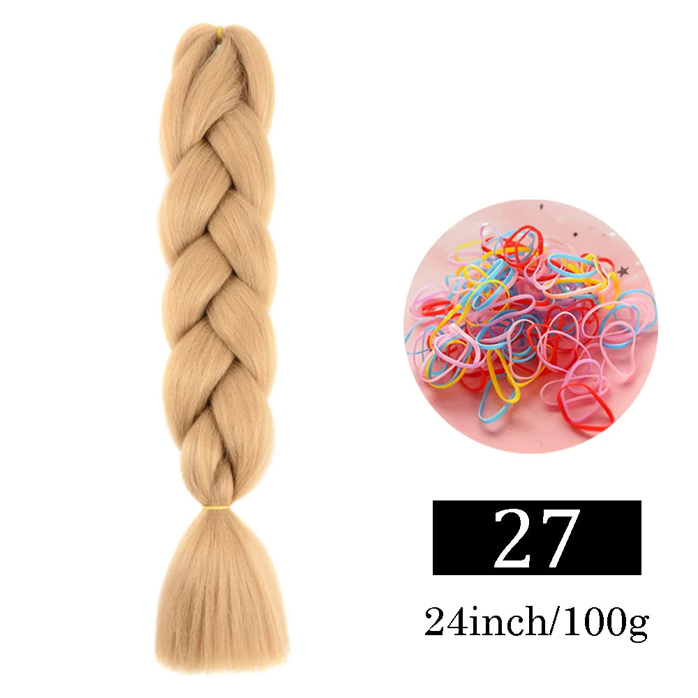 24 Inch Jumbo Braids Extensions Synthetic Braiding Hair Afro Ombre Color kanekalon Hair for Children Braid