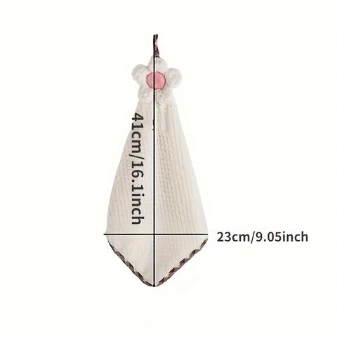 Cute Flower Hanging Hand Towels for Kitchen with Loop Bathroom Hand Towels Hanging Absorbent Microfiber Hand Drying Puff