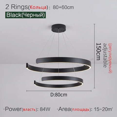 Ceiling chandelier Pendant lights Chandeliers for dining room LED Bedroom living room nordic home decor Modern Round ring lamps