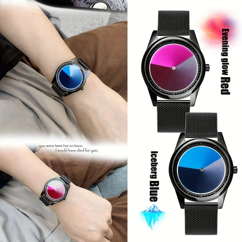 Individualization special design wristwatch blue dail,unique creative design fashion quartz men watch