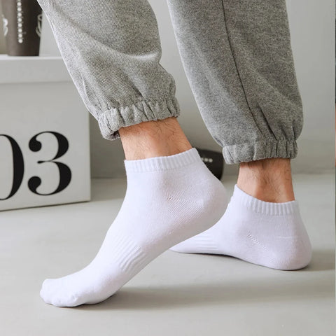 Spring and Summer Men Cotton Socks Low Tube Business Casual Sock Black White Breathable Comfortable Ankle Short Mesh Sox