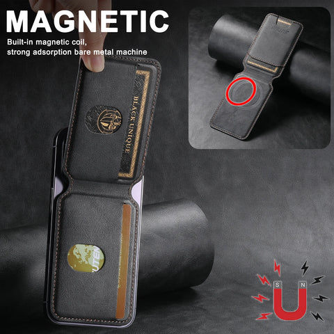 Luxury Leather Cellphone Magsafe Magnetic Card Holder For IPhone