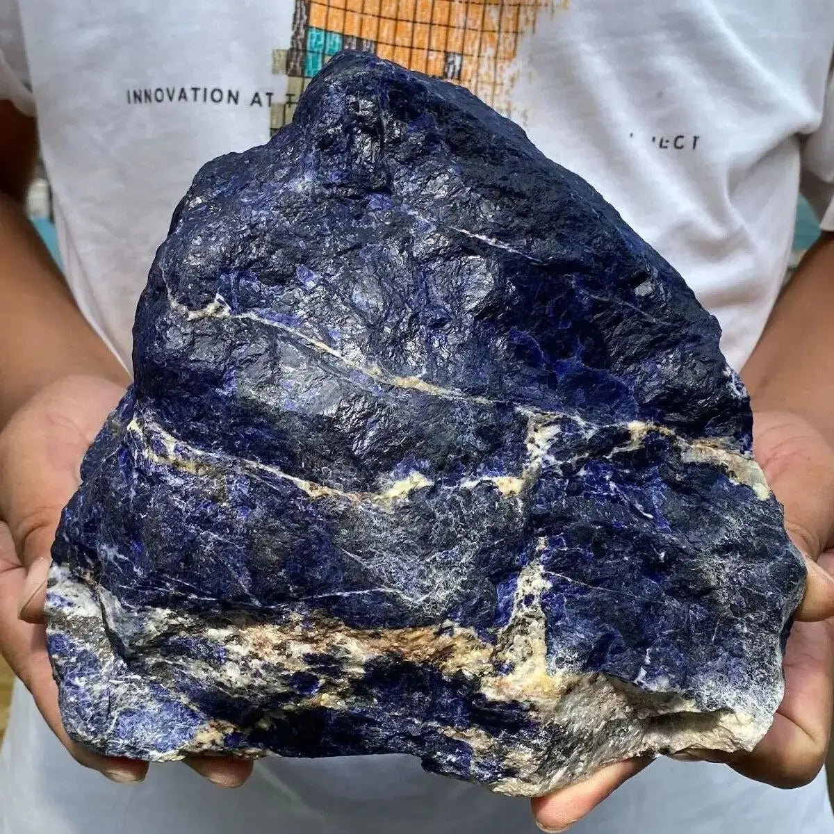 Natural Large Noble Dark Blue Sodalite Crystal Gemstone Rough Raw Rock Specimen Healing